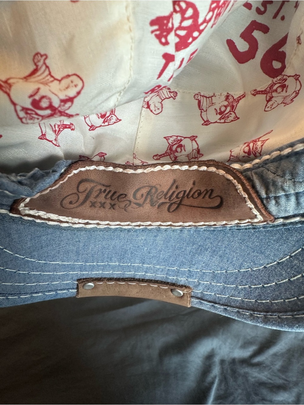 VTG Y2K True Religion Light Blue Distressed Cotton Cadet - Picture 9 of 11